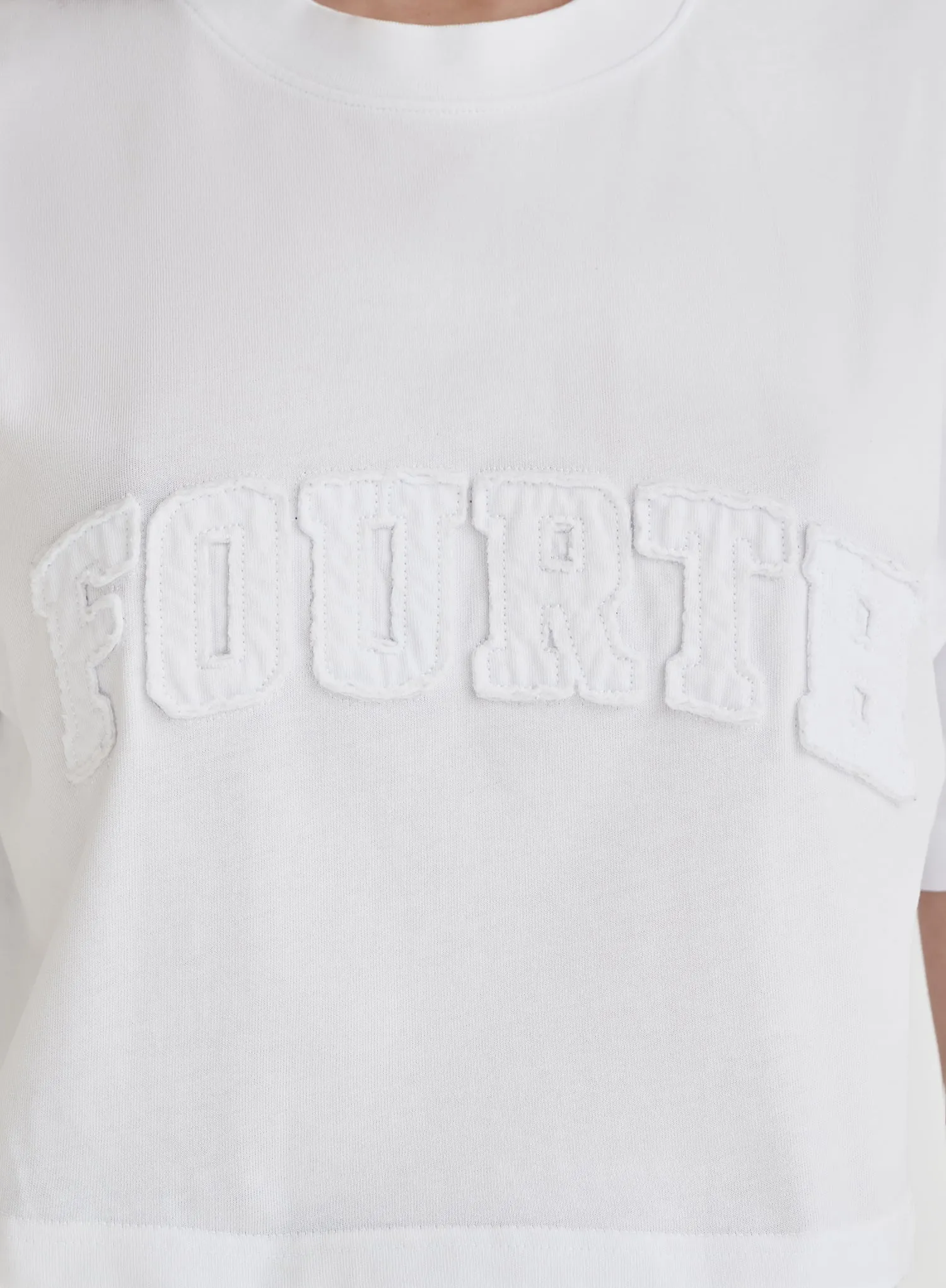 White Fourth Cropped T-shirt- Tacita