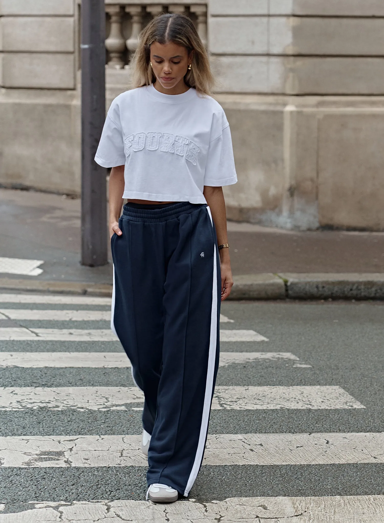 White Fourth Cropped T-shirt- Tacita