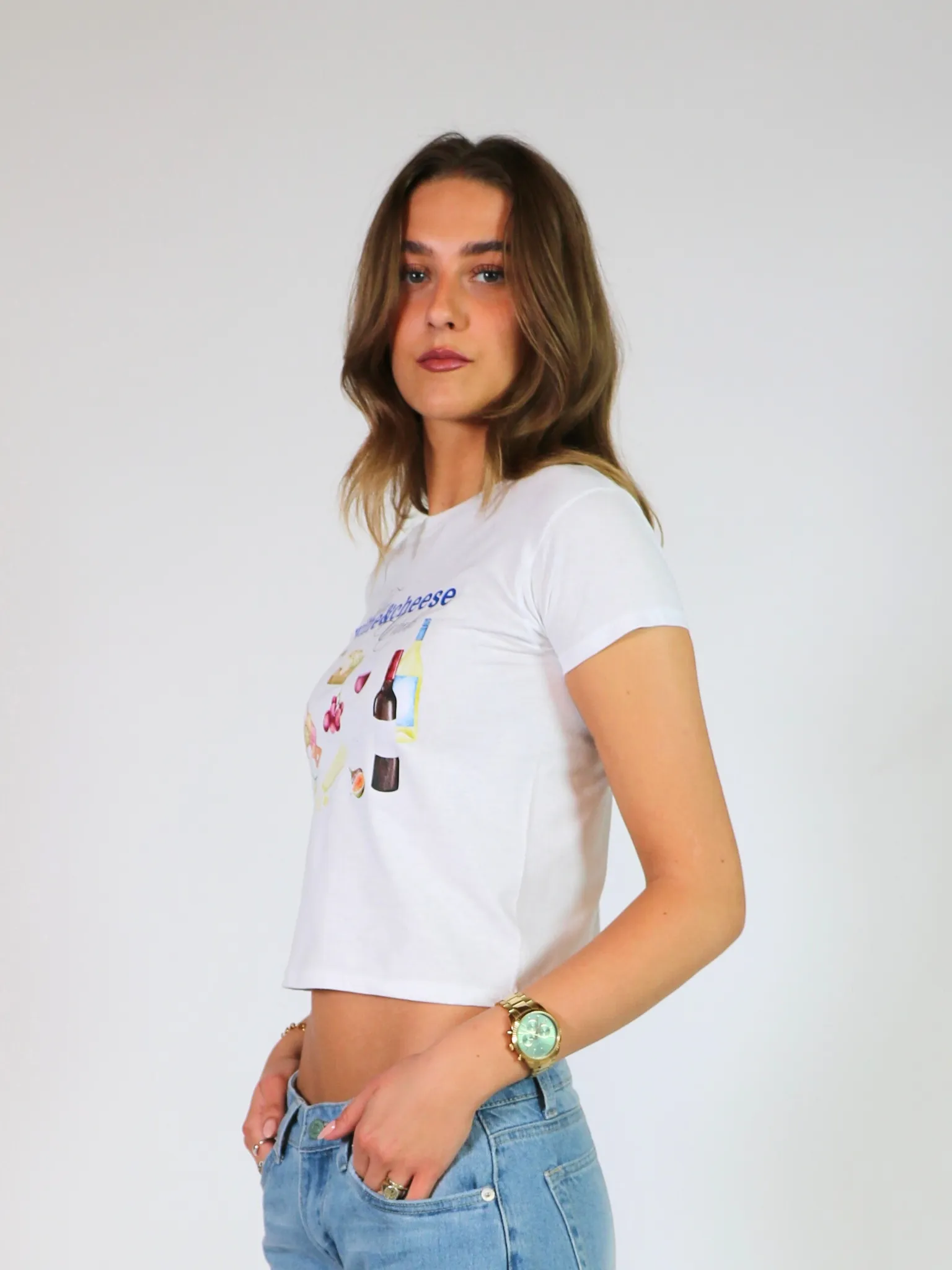 WINE & CHEESE CLUB BABY TEE - HVID