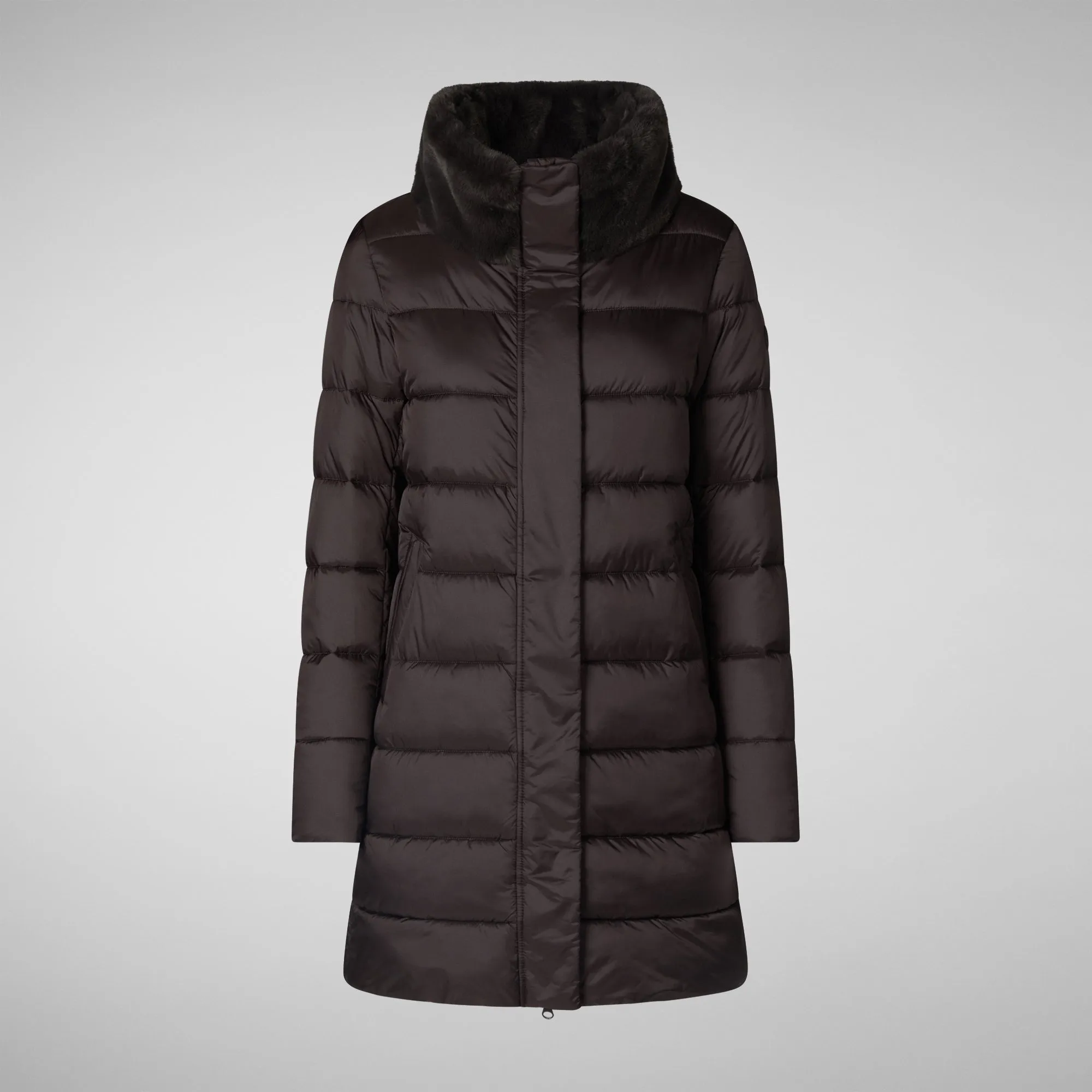 Woman's coat Dalea in brown black