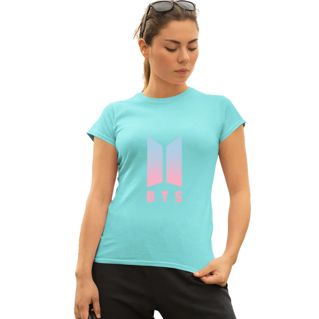 WOMENS BTS -1 PRINTED TSHIRT - AQUA