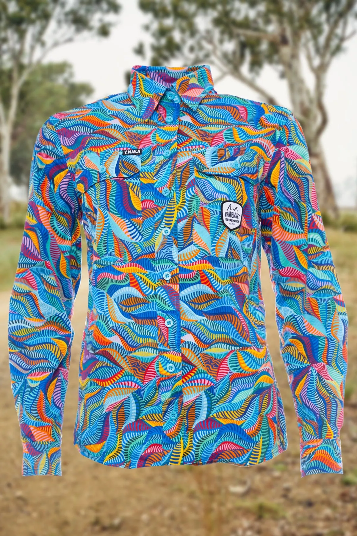 Women's Snazzy Full Button Long Sleeve Work Shirt