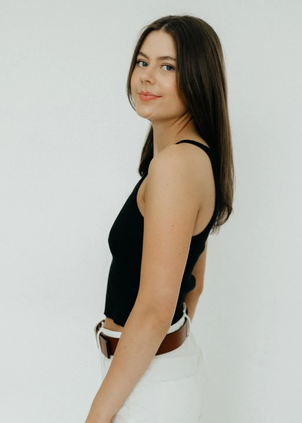 Éterne Cropped Rib Tank in Black