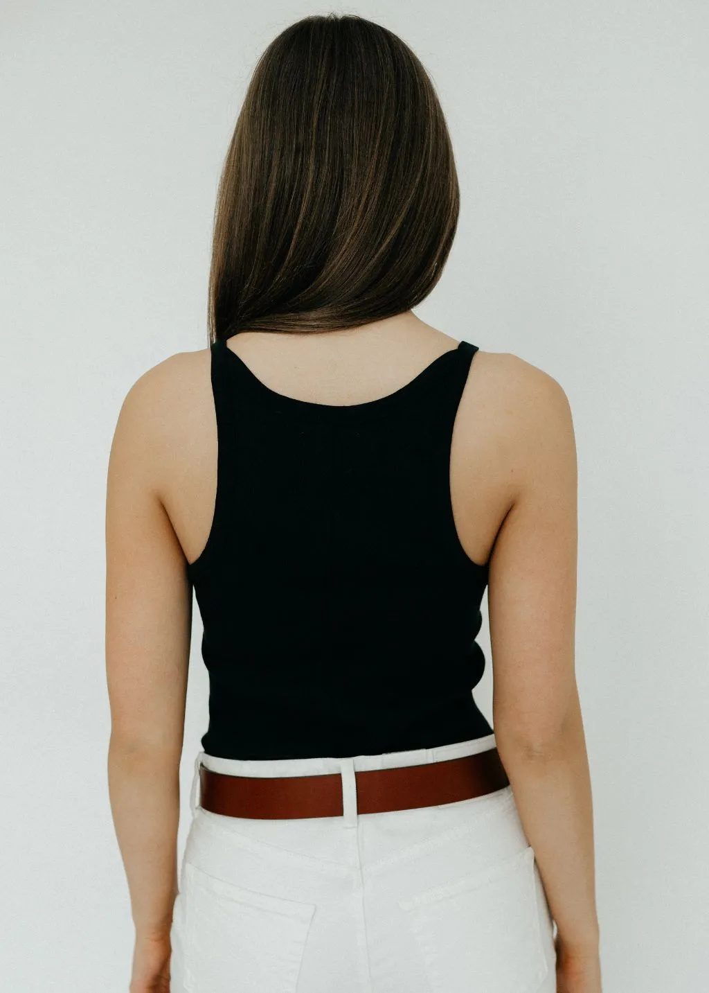 Éterne Cropped Rib Tank in Black